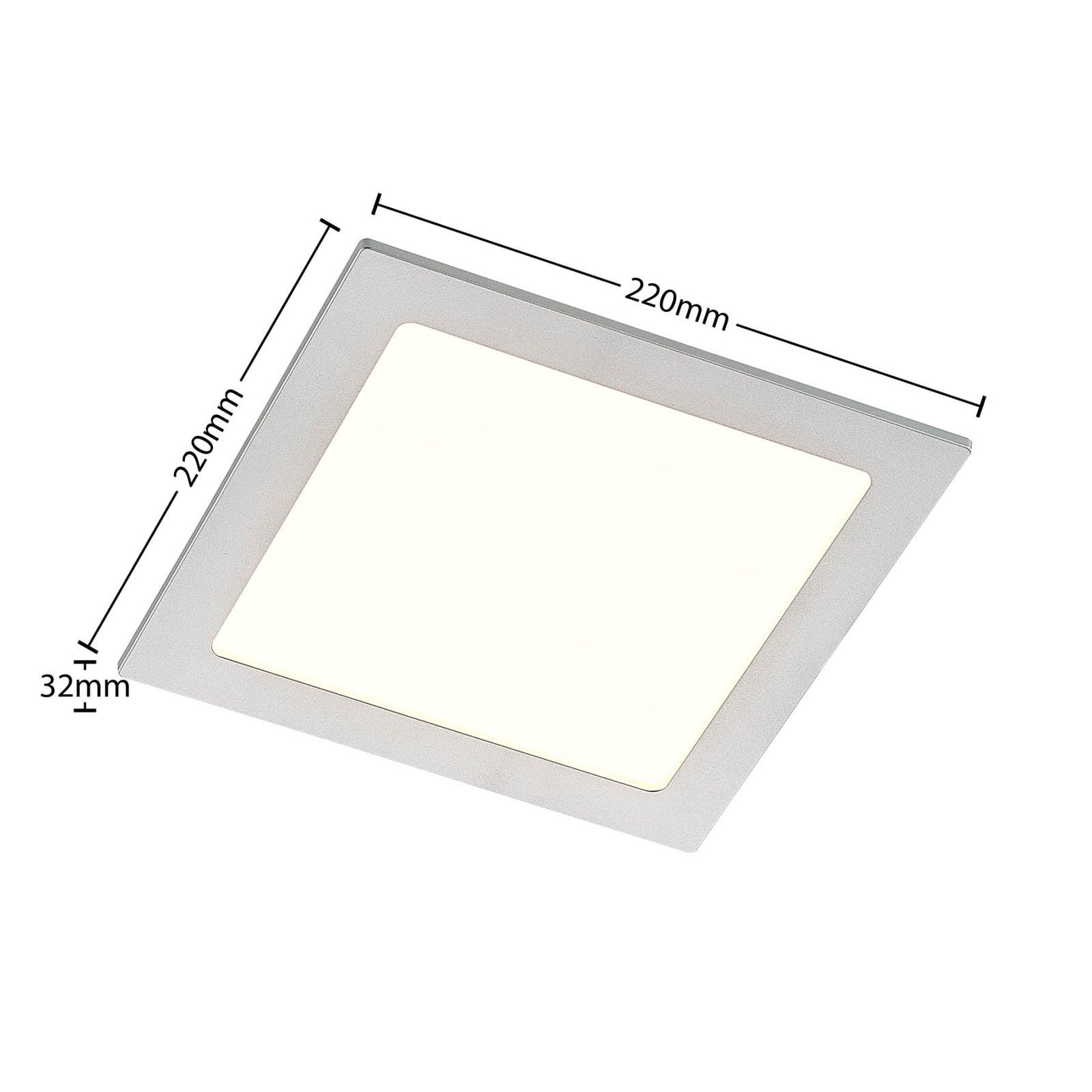 LED innbyggingsspot Helina sølv dimbar CCT IP44 22 cm 24W - Prios