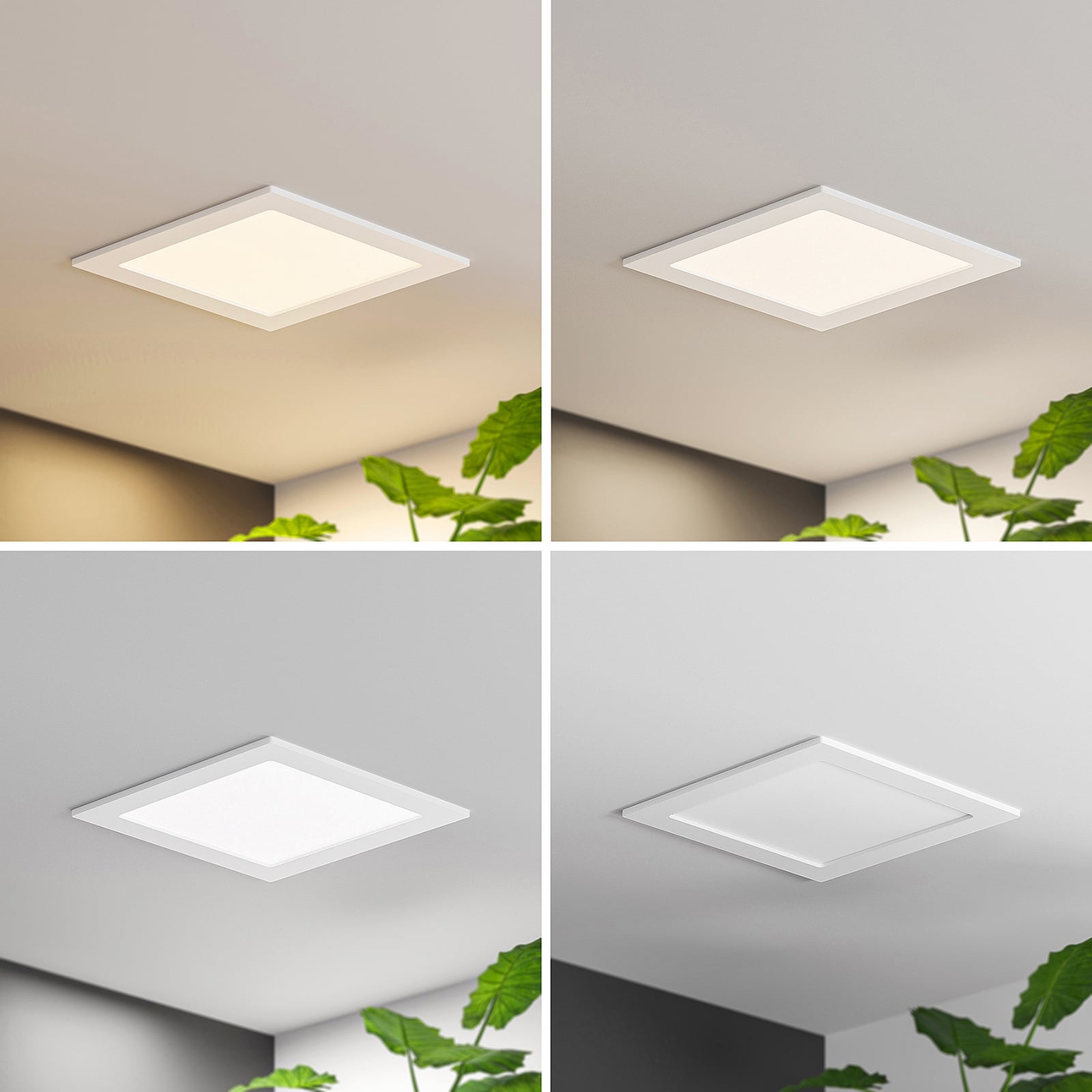 LED innbyggingsspot Helina dimbar hvit 22 cm med lys på