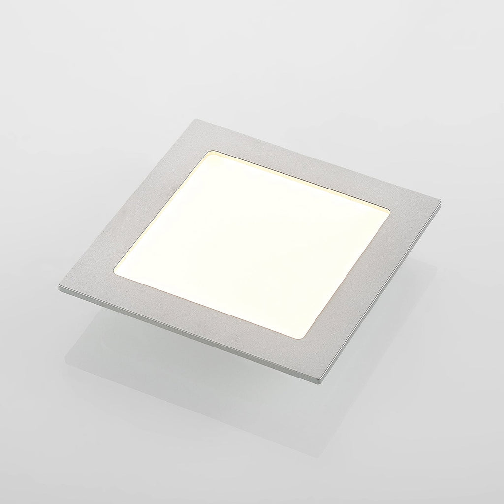 LED innbyggingsspot Helina kvadratisk sølv sideprofil