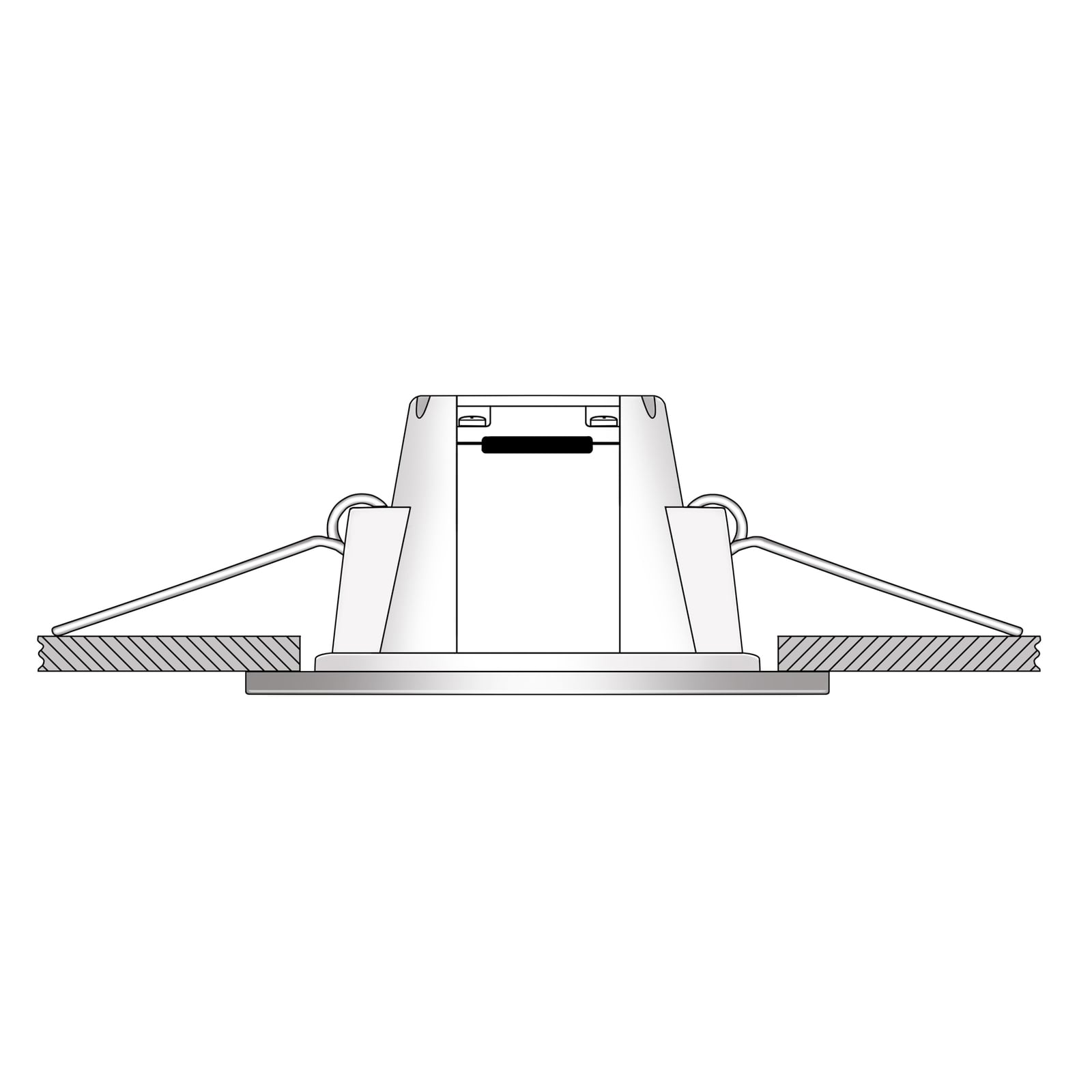 LED innbyggingsspot Holstein Ø8,2 cm 5W varmhvit IP65 bakside