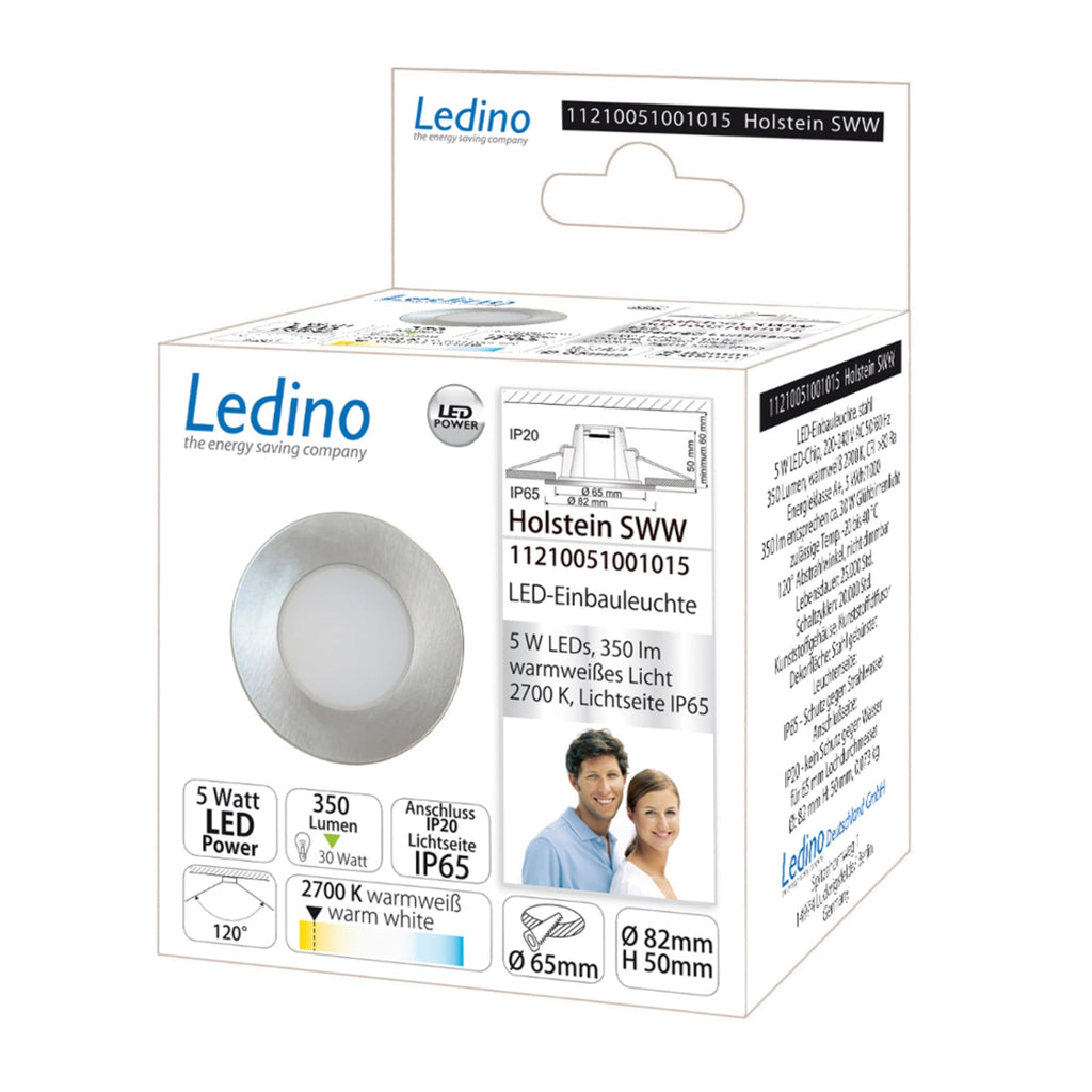 LED innbyggingsspot Holstein Ø8,2 cm 5W varmhvit IP65 nærbilde