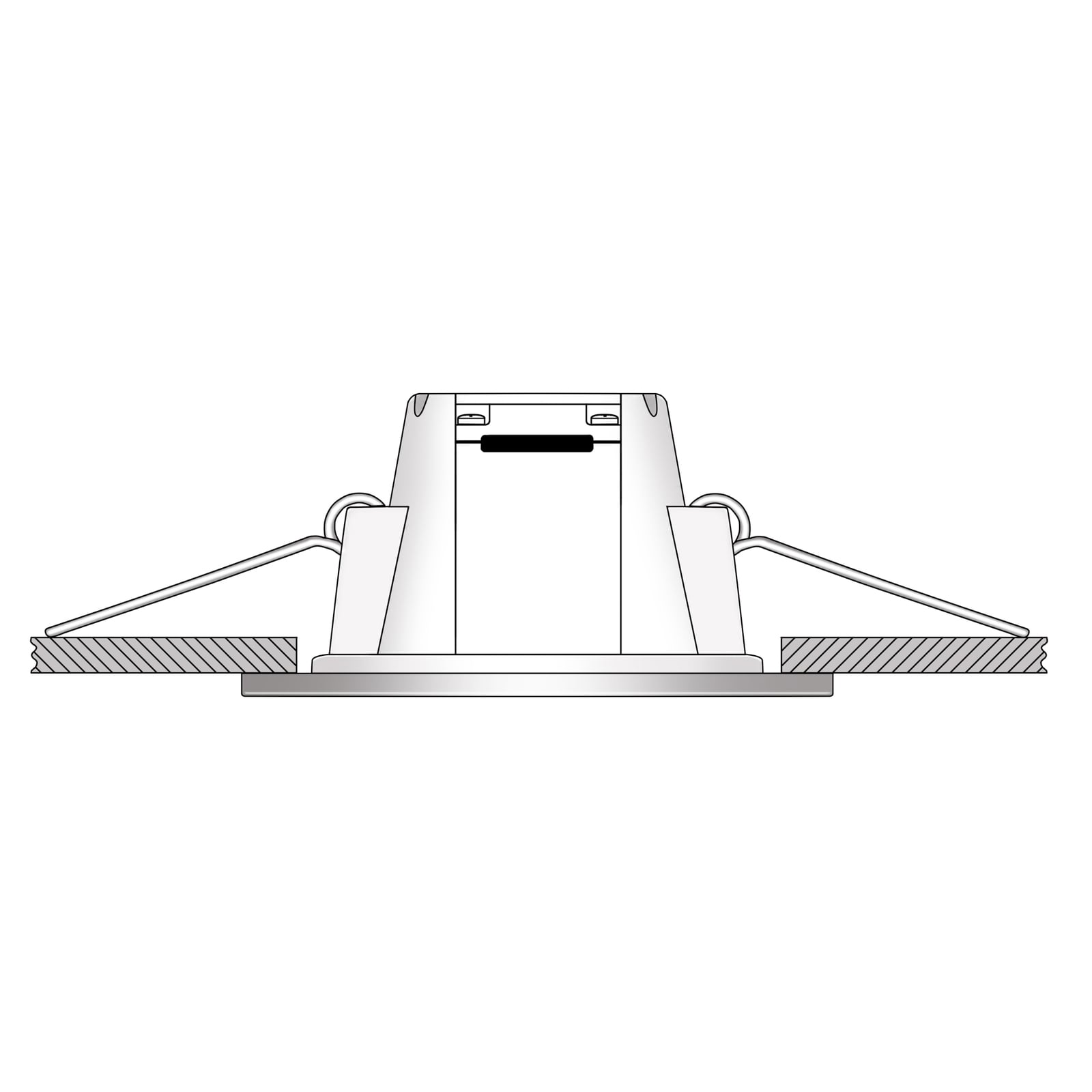 LED innbyggingsspot Holstein rund hvit IP65 5W 2700K bakside