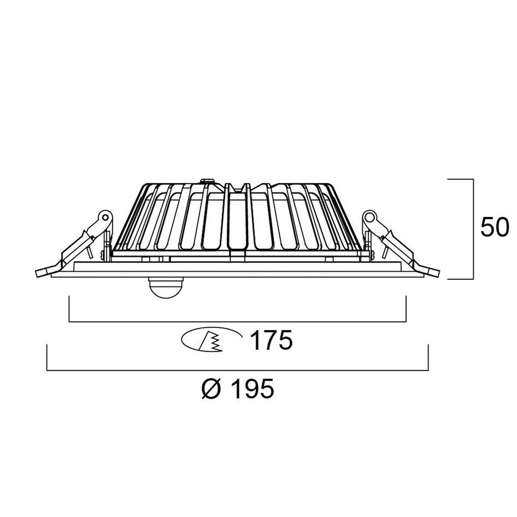 LED innbyggingsspot Insaver Slim med bevegelsessensor IP44 Ø17,5 cm montert i tak