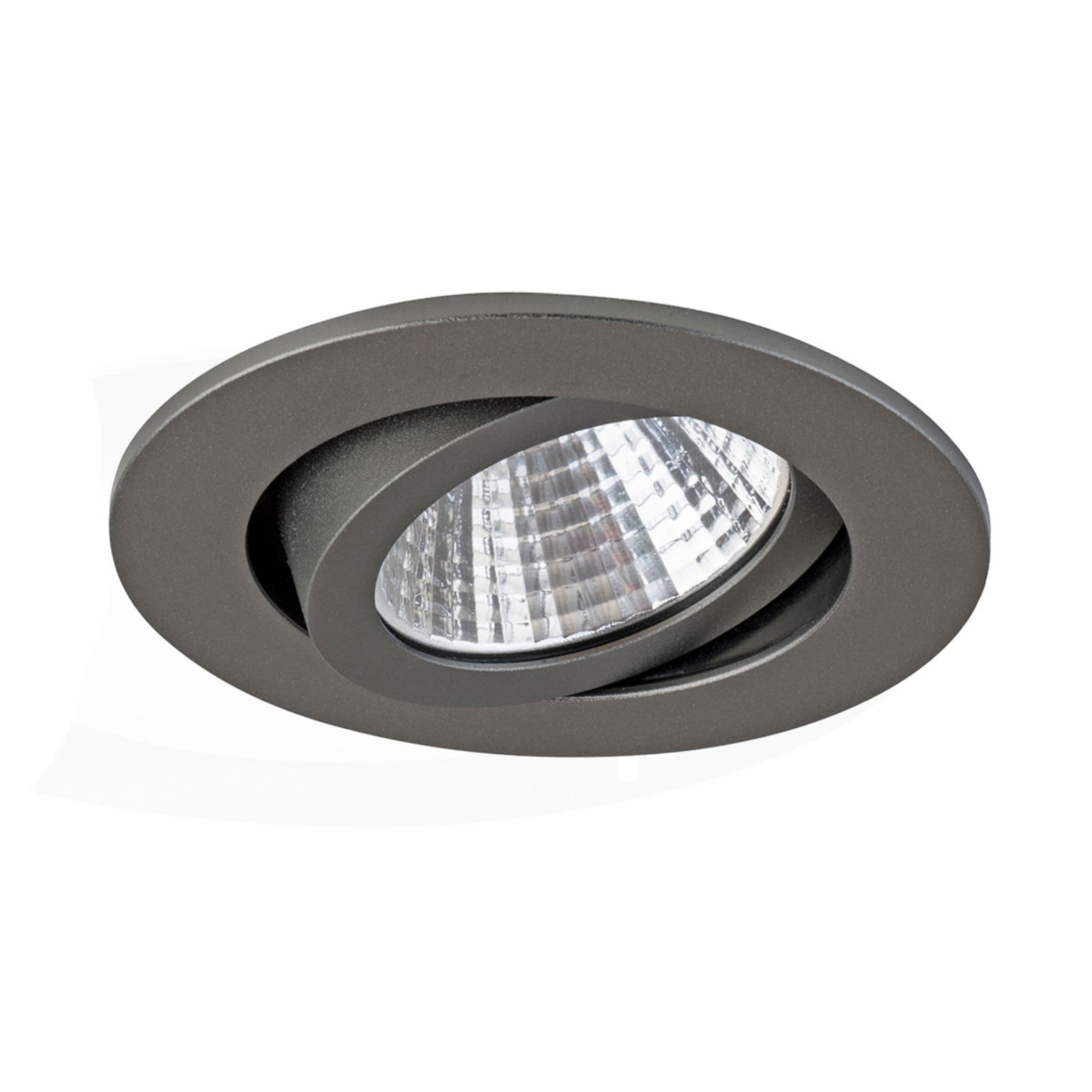 LED innbyggingsspot IP65 svingbar rund titan matt 6W forfra