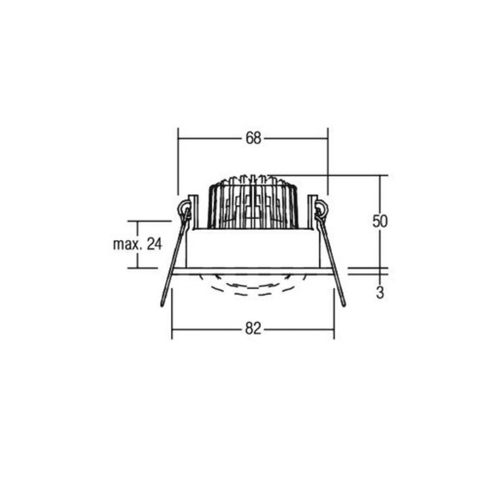 LED innbyggingsspot IP65 svingbar rund titan matt 6W montert