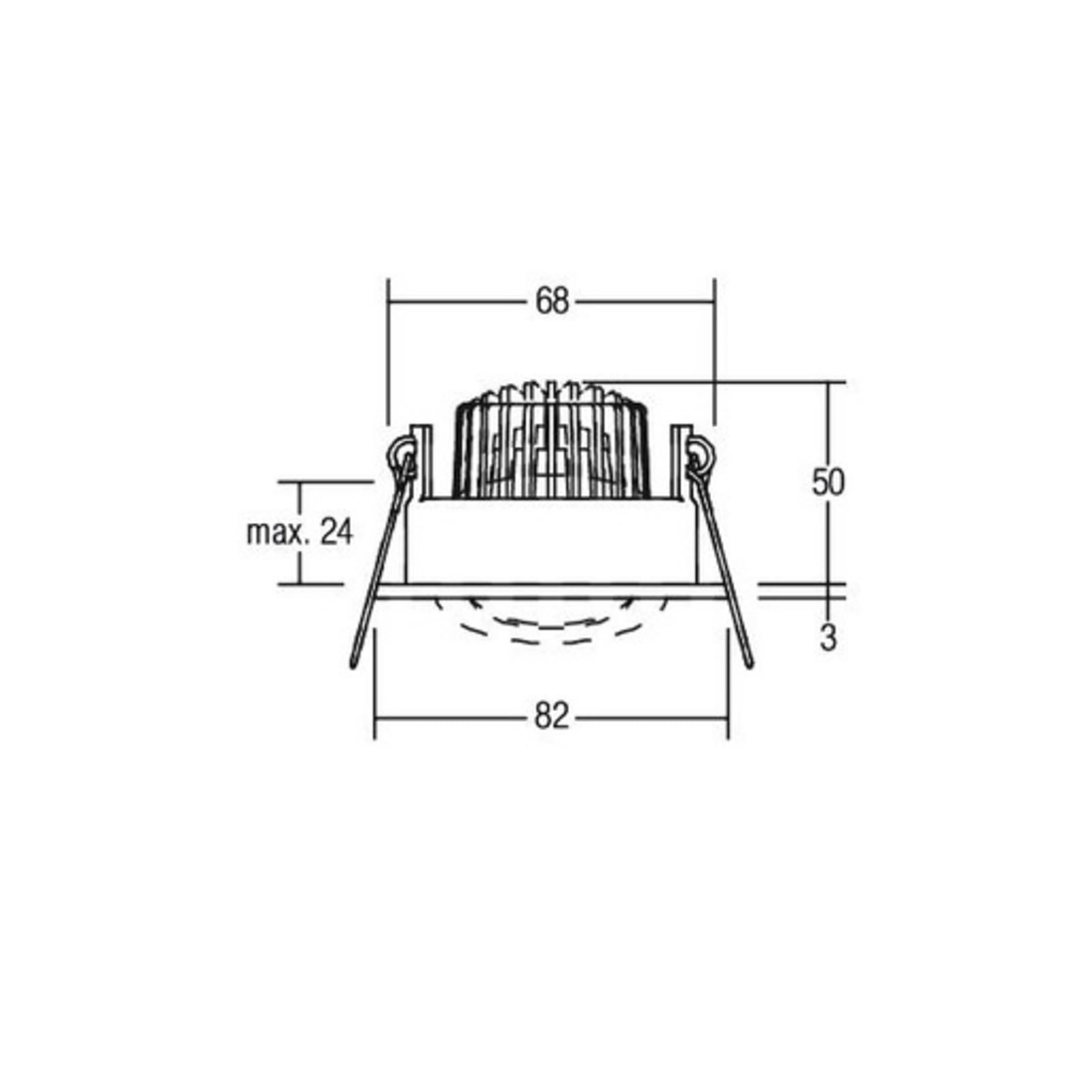 LED innbyggingsspot IP65 svingbar rund titan matt 6W montert