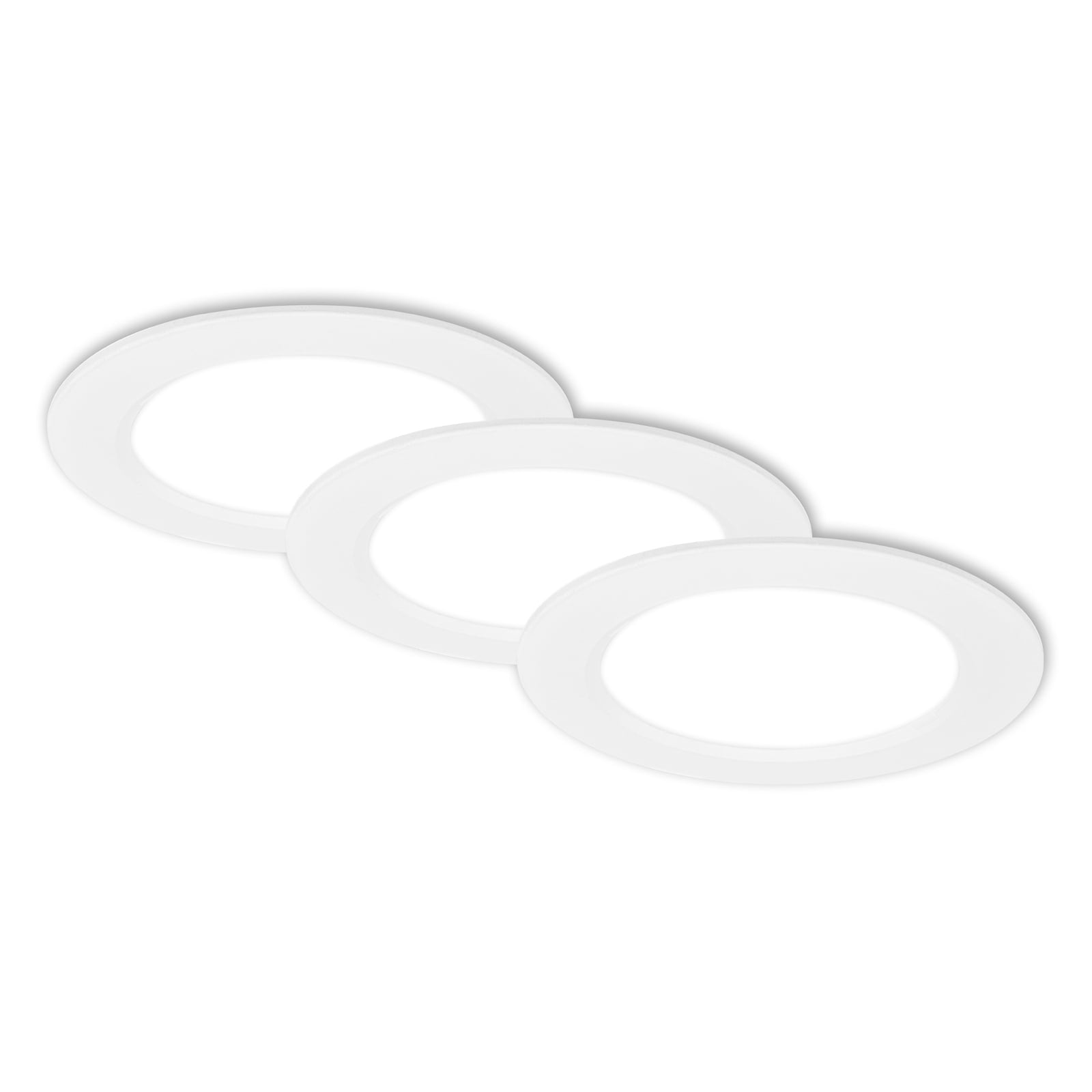 LED innbyggingsspot Jeft hvit Ø12 cm 3-pack forfra