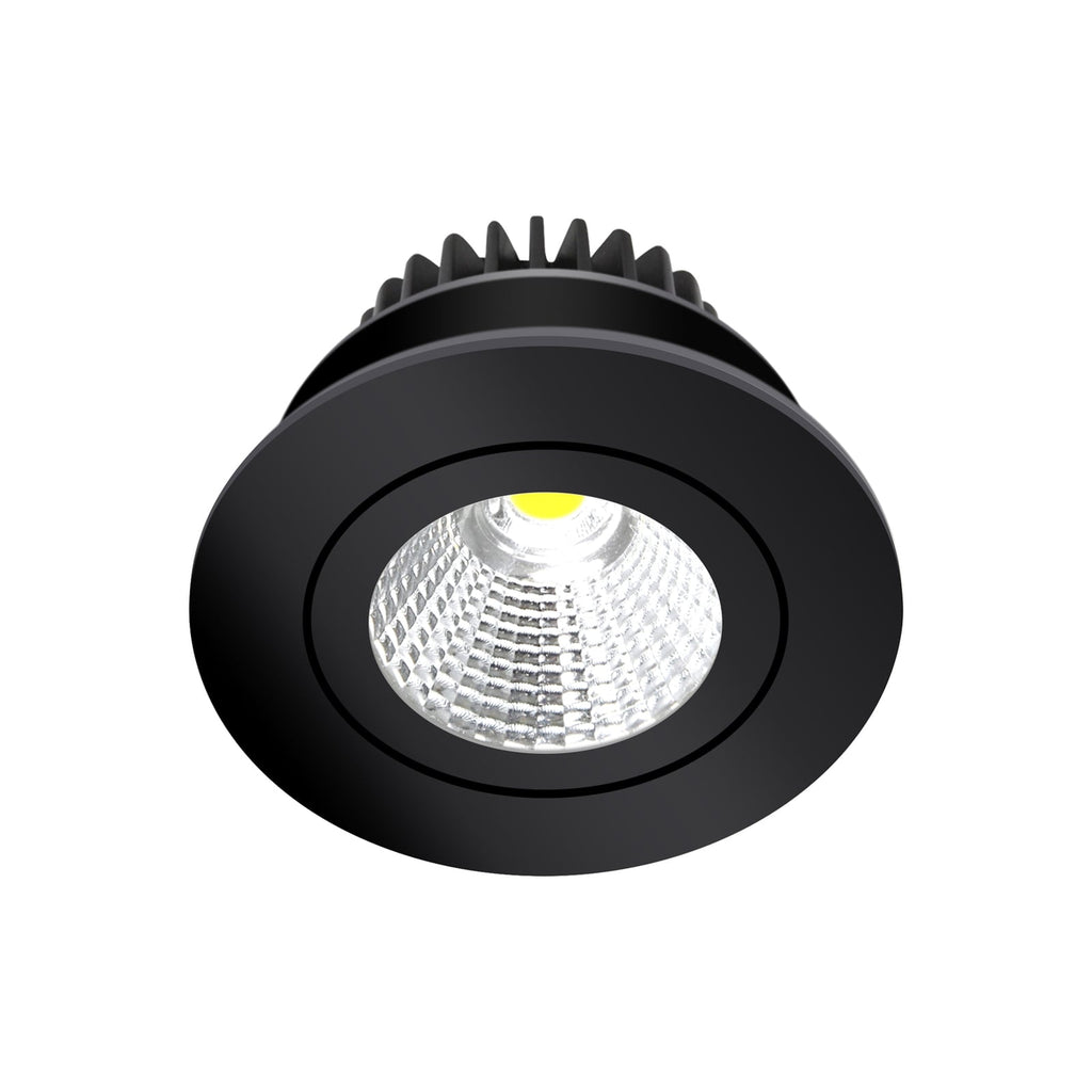 LED innbyggingsspot Jyra dimbar svart IP65 6W 2700K Ø8,2 cm forfra