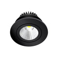 LED innbyggingsspot Jyra dimbar svart IP65 6W 2700K Ø8,2 cm forfra