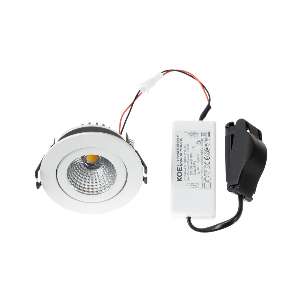 LED innbyggingsspot Jyra hvit IP65 dimbar 6W 4000K Arcchio montert i tak
