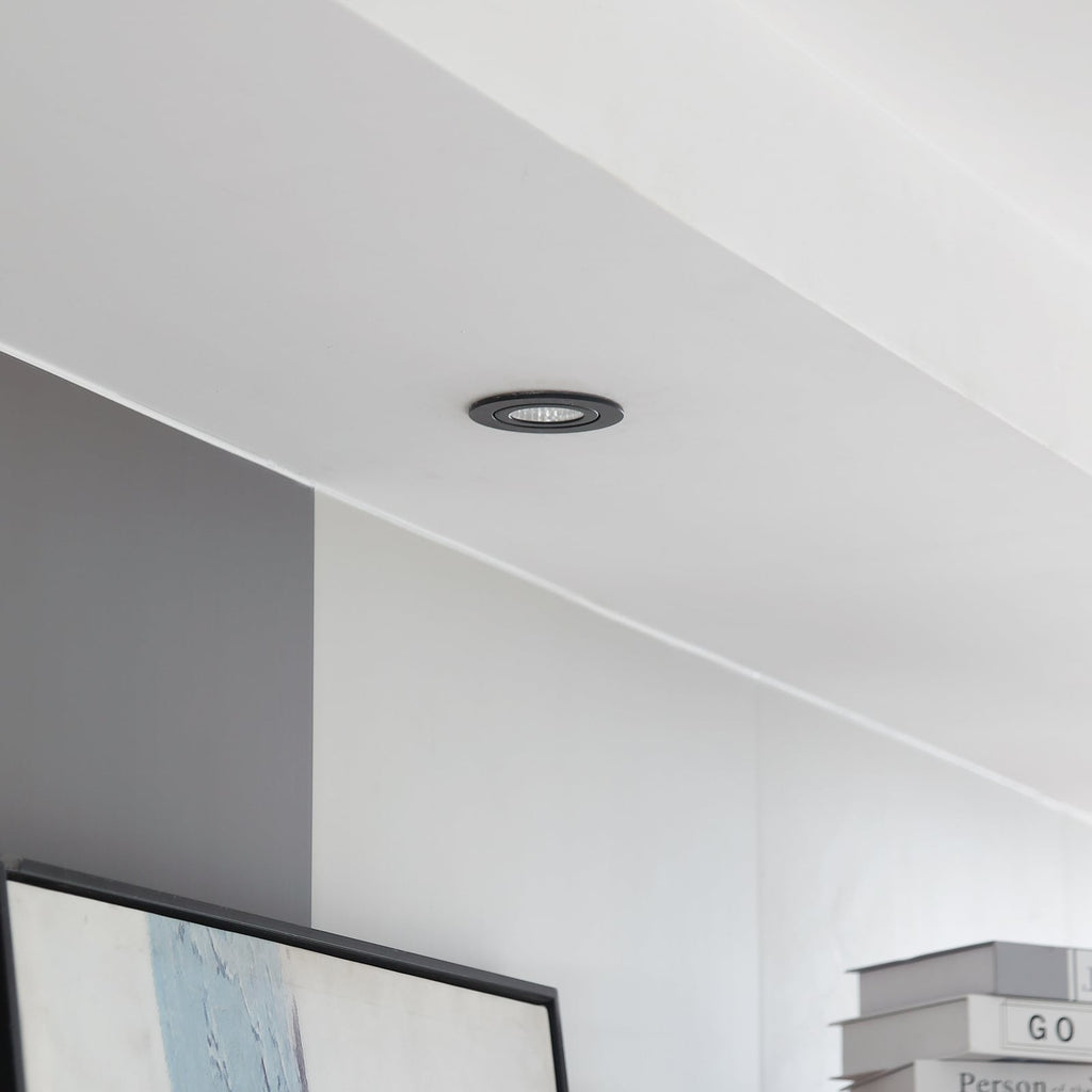 Detalj av LED innbyggingsspot Jyra svart dimbar IP65 6W 3000K