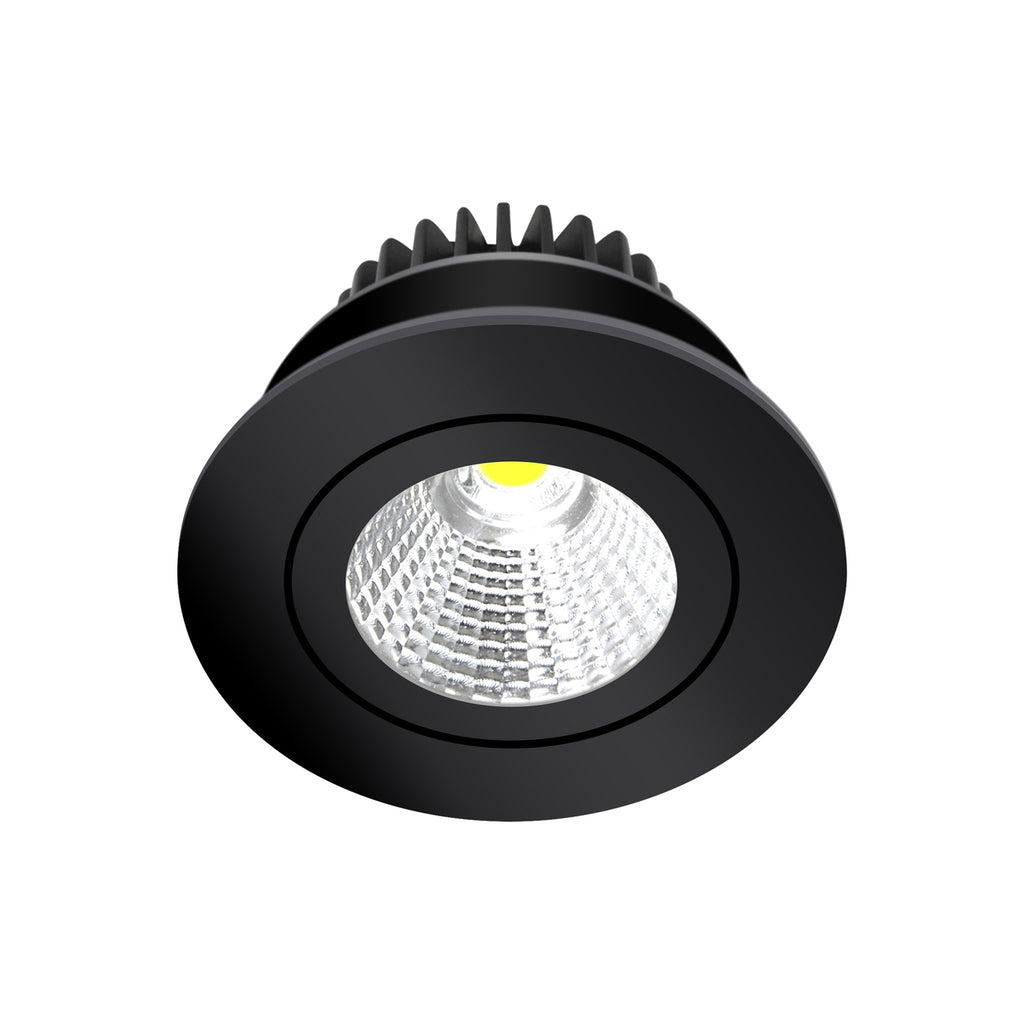 LED innbyggingsspot Jyra svart dimbar IP65 6W 4000K forfra
