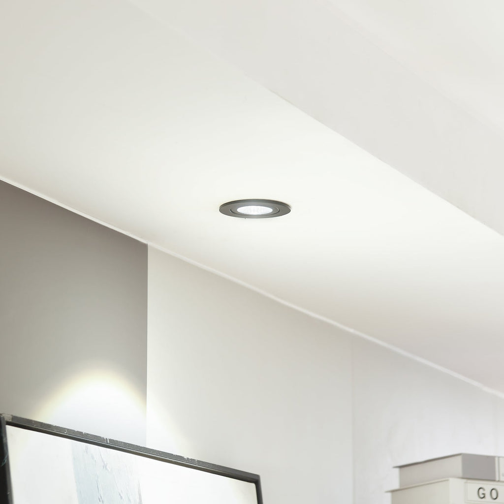 LED innbyggingsspot Jyra svart dimbar IP65 6W 4000K bakside