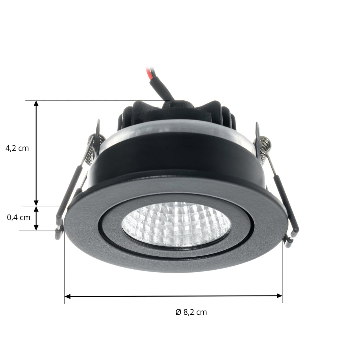 LED innbyggingsspot Jyra svart dimbar IP65 6W 4000K nærbilde