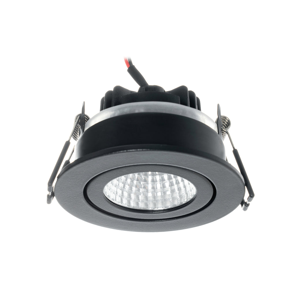 LED innbyggingsspot Jyra svart dimbar IP65 6W 4000K svingbar funksjon
