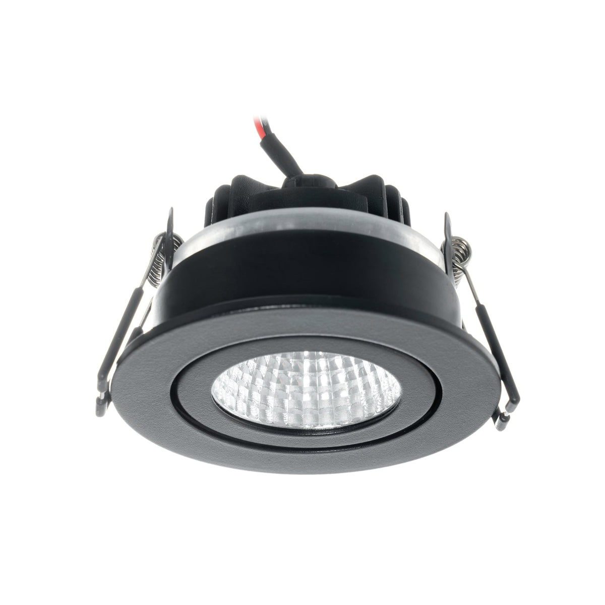 LED innbyggingsspot Jyra svart dimbar IP65 6W 4000K svingbar funksjon