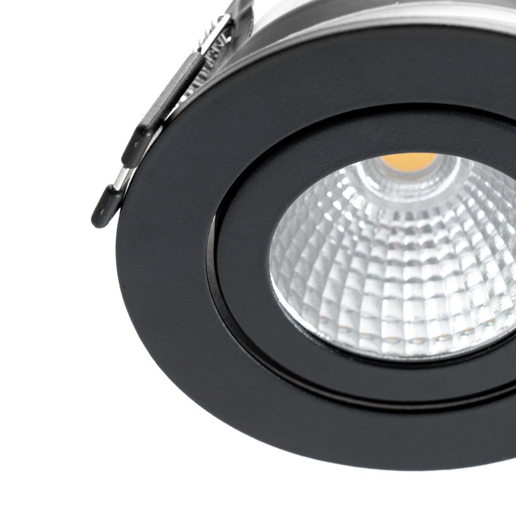 LED innbyggingsspot Jyra svart dimbar IP65 6W 4000K aluminiumskropp