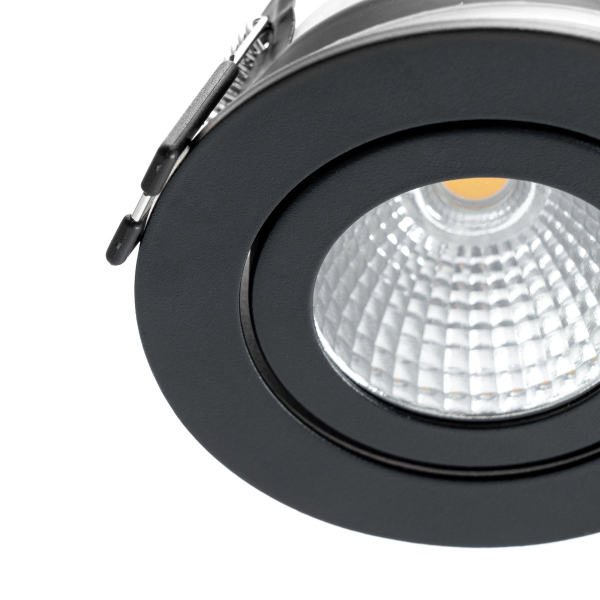 LED innbyggingsspot Jyra svart dimbar IP65 6W 4000K aluminiumskropp