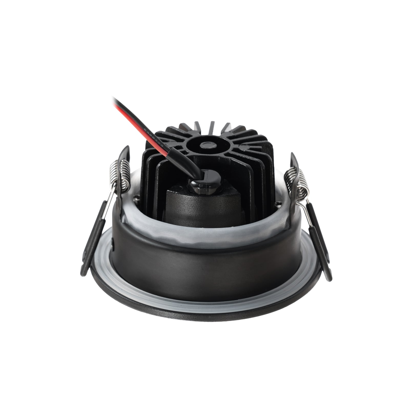 LED innbyggingsspot Jyra svart dimbar IP65 6W 4000K installasjon