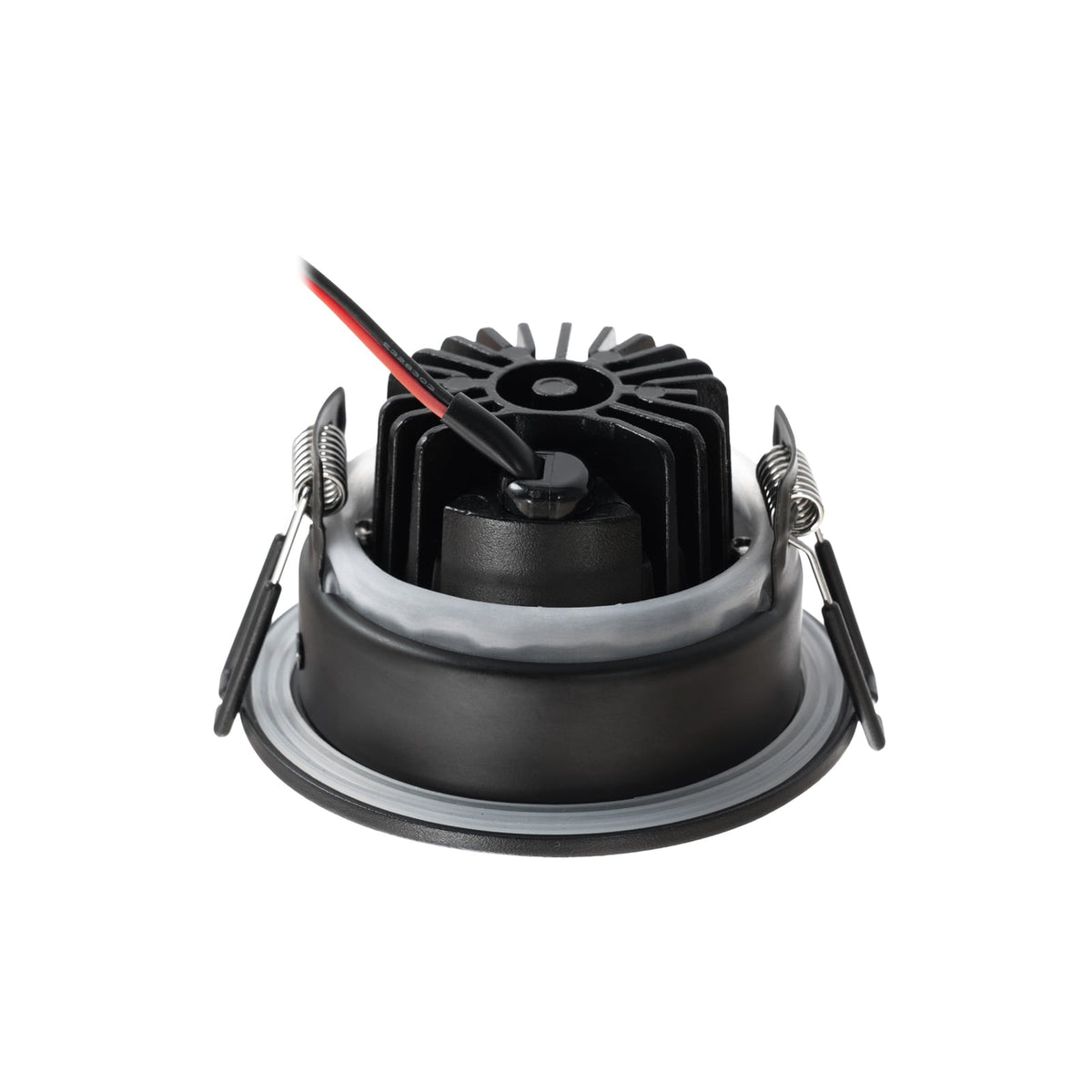 LED innbyggingsspot Jyra svart dimbar IP65 6W 4000K installasjon