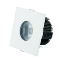 LED innbyggingsspot kantet dimbar matt hvit 8W IP65 DOTLUX forfra