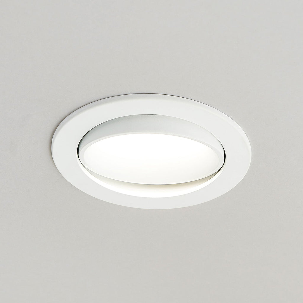 LED innbyggingsspot Katerin svingbar dimbar hvit Ø10 cm IP44 forfra