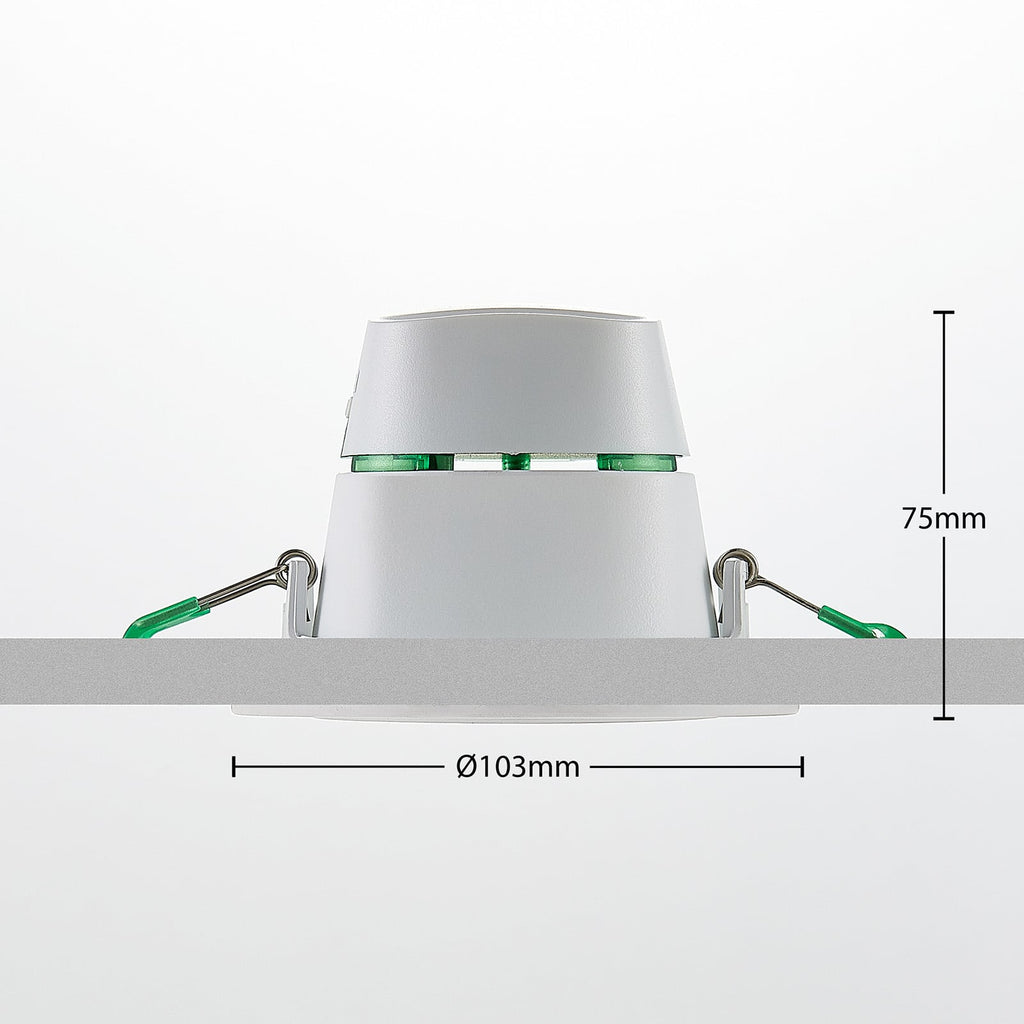 LED innbyggingsspot Katerin svingbar dimbar hvit Ø10 cm IP44 med lys