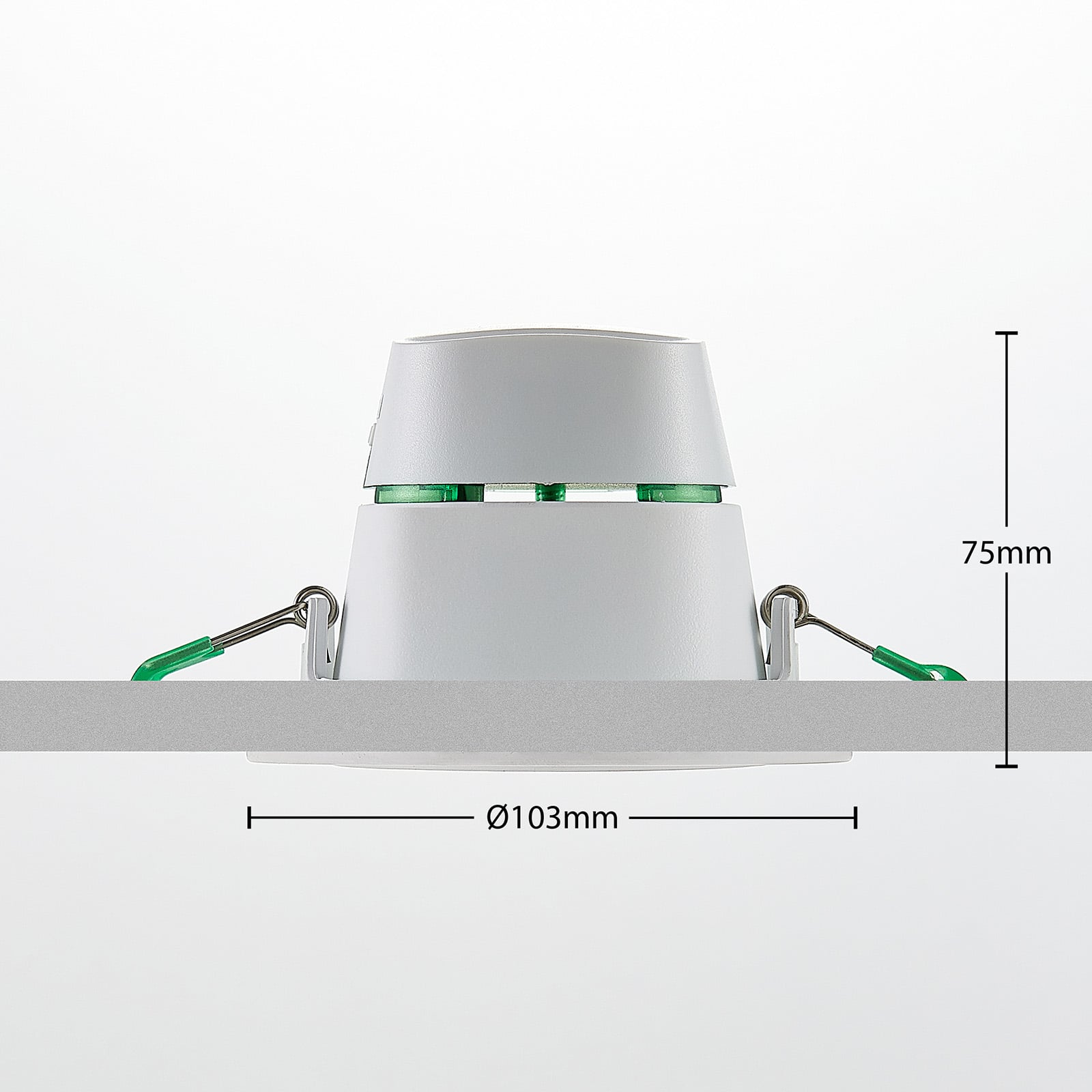 LED innbyggingsspot Katerin svingbar dimbar hvit Ø10 cm IP44 med lys