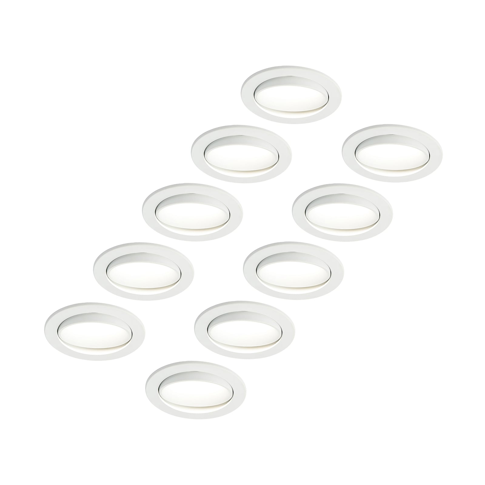 LED innbyggingsspot Katerin dimbar svingbar 10-pack IP44 forfra