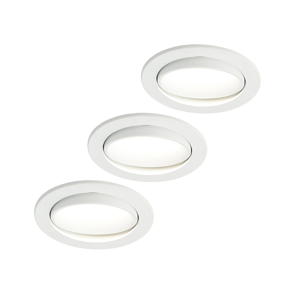 LED innbyggingsspot Katerin svingbar dimbar hvit IP44 sett forfra