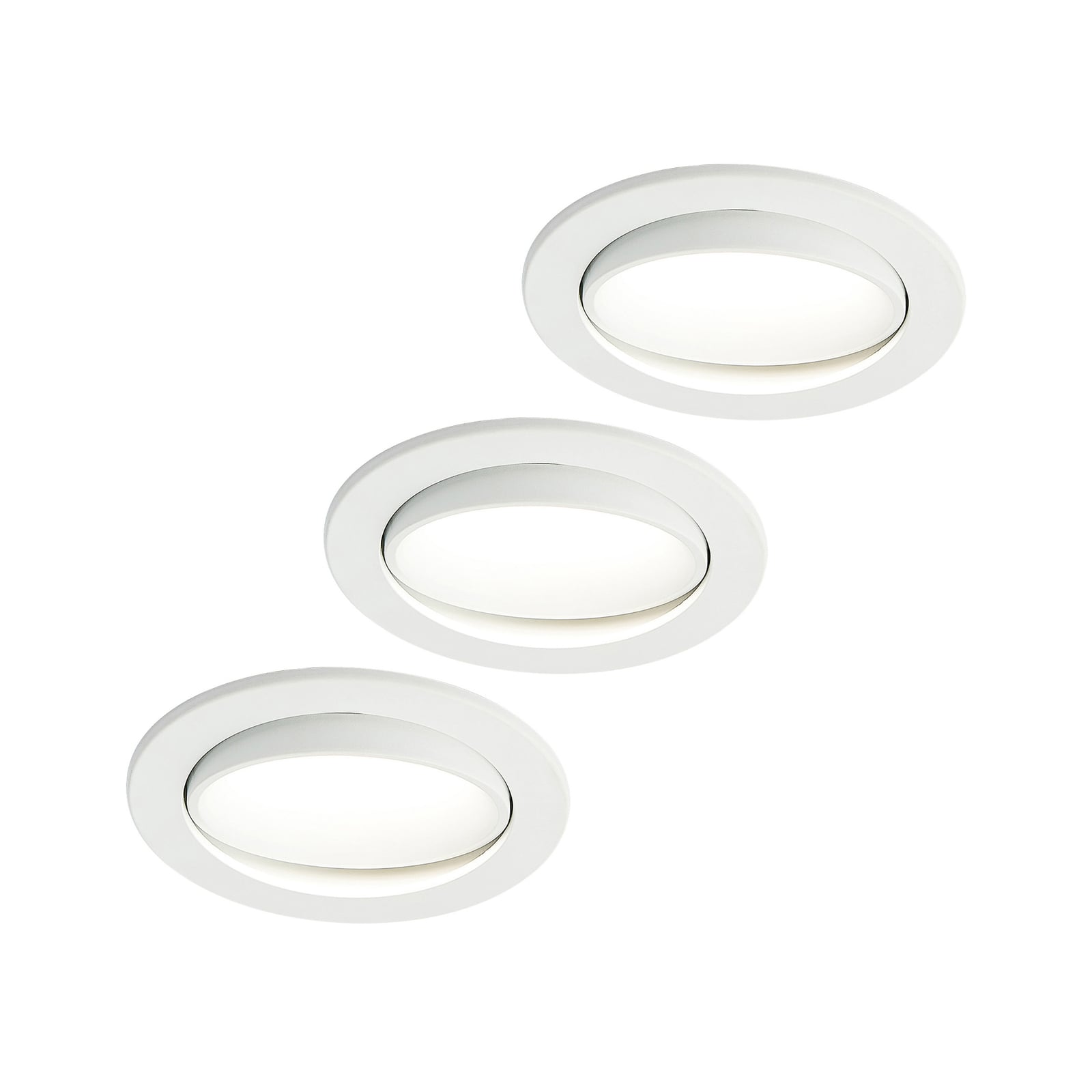 LED innbyggingsspot Katerin svingbar dimbar hvit IP44 sett forfra