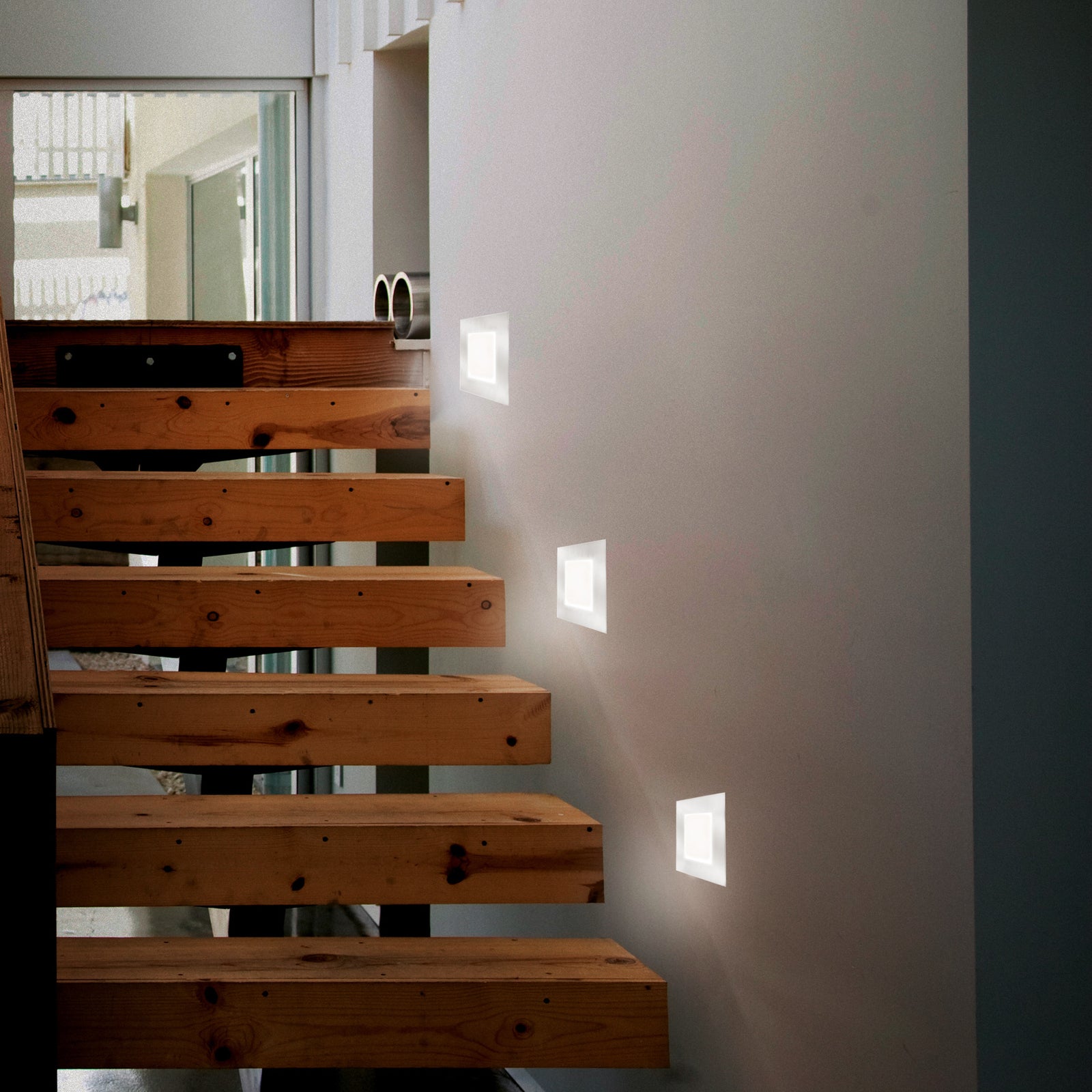 LED innbyggingsspot Klaus kvadratisk hvit 7,5 cm bakside