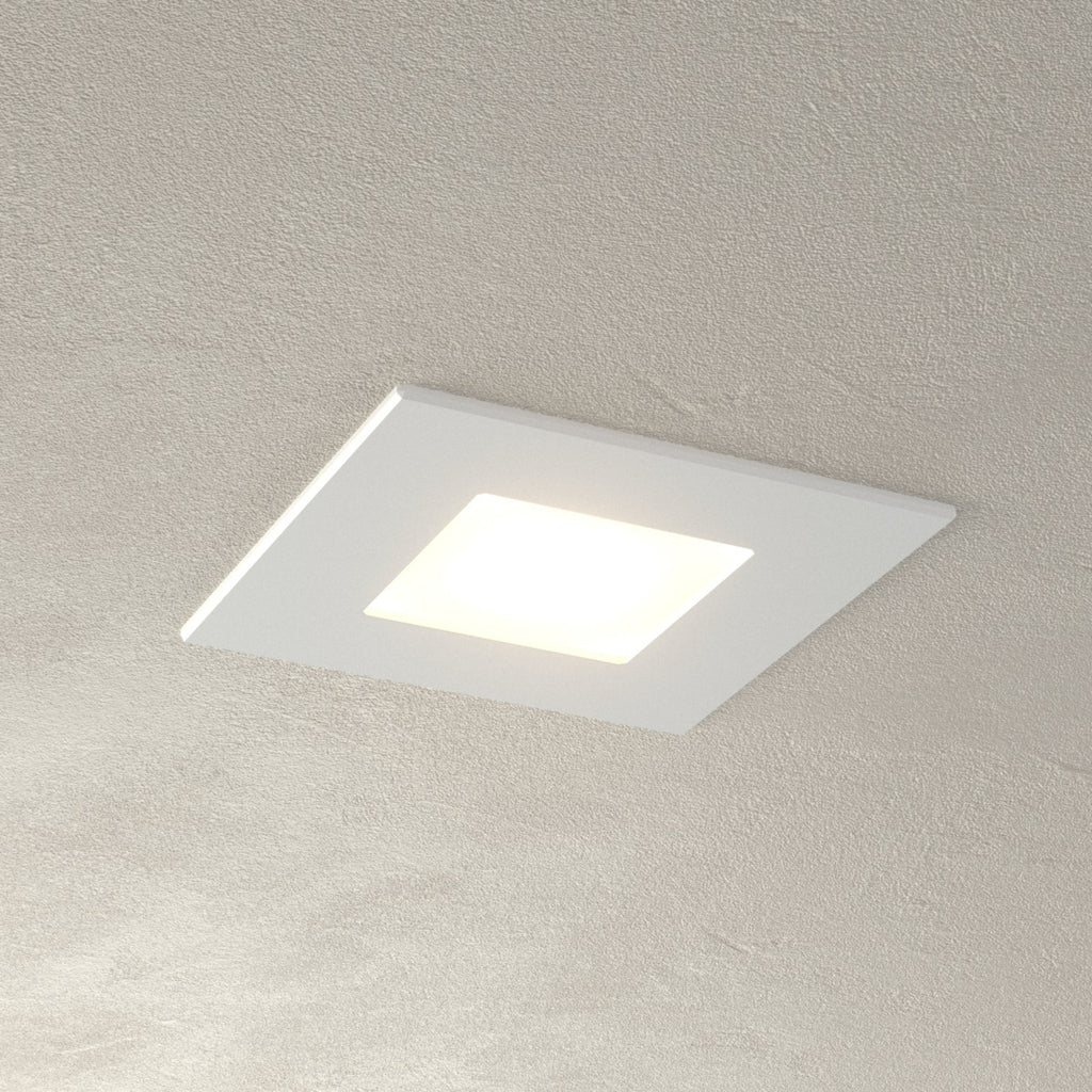 LED innbyggingsspot Klaus kvadratisk hvit 7,5 cm forfra