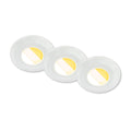 LED innbyggingsspot Klira hvit Ø9 cm IP44 CCT 3-pk forfra