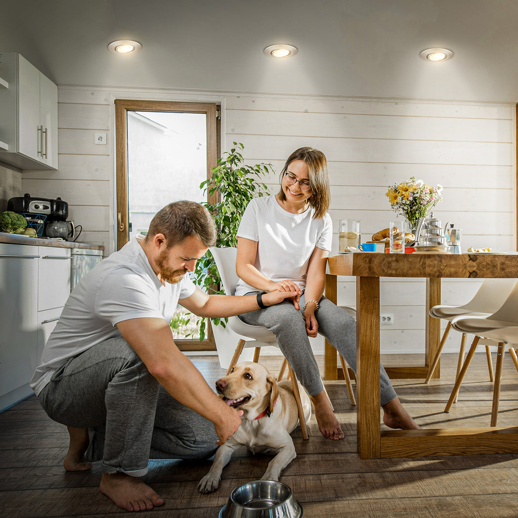 LED innbyggingsspot Klira matt nikkel svingbar dimbar CCT 3-pack bakside
