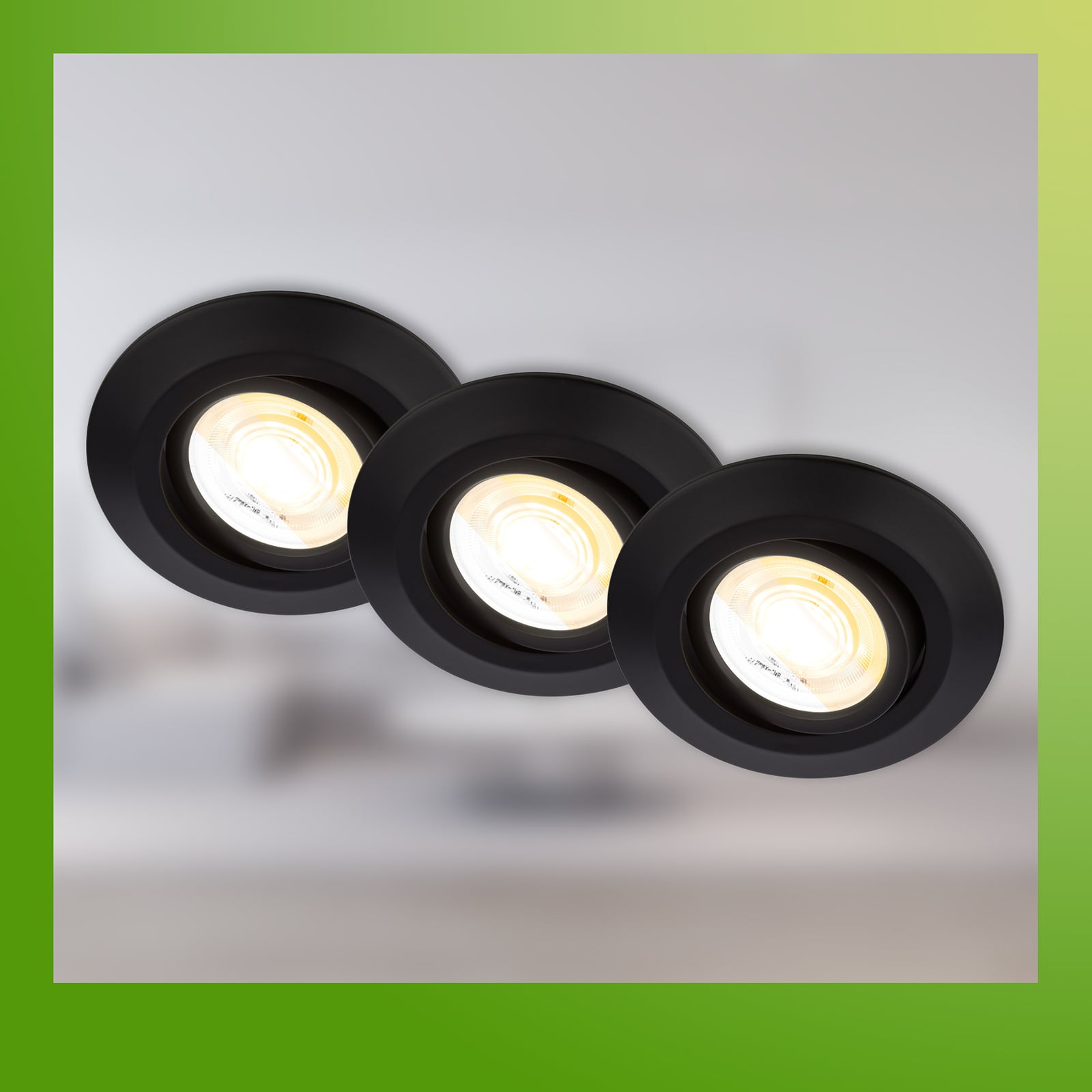 LED innbyggingsspot Klira svart svingbar CCT vinkel