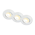 LED innbyggingsspot Klira svingbar dimbar CCT 3-pk hvit Ø9 cm forfra