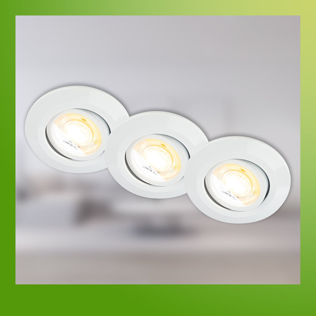 LED innbyggingsspot Klira svingbar dimbar CCT 3-pk hvit Ø9 cm nærbilde
