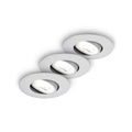 LED innbyggingsspot Kulana A svingbar matt krom 3-pk forfra