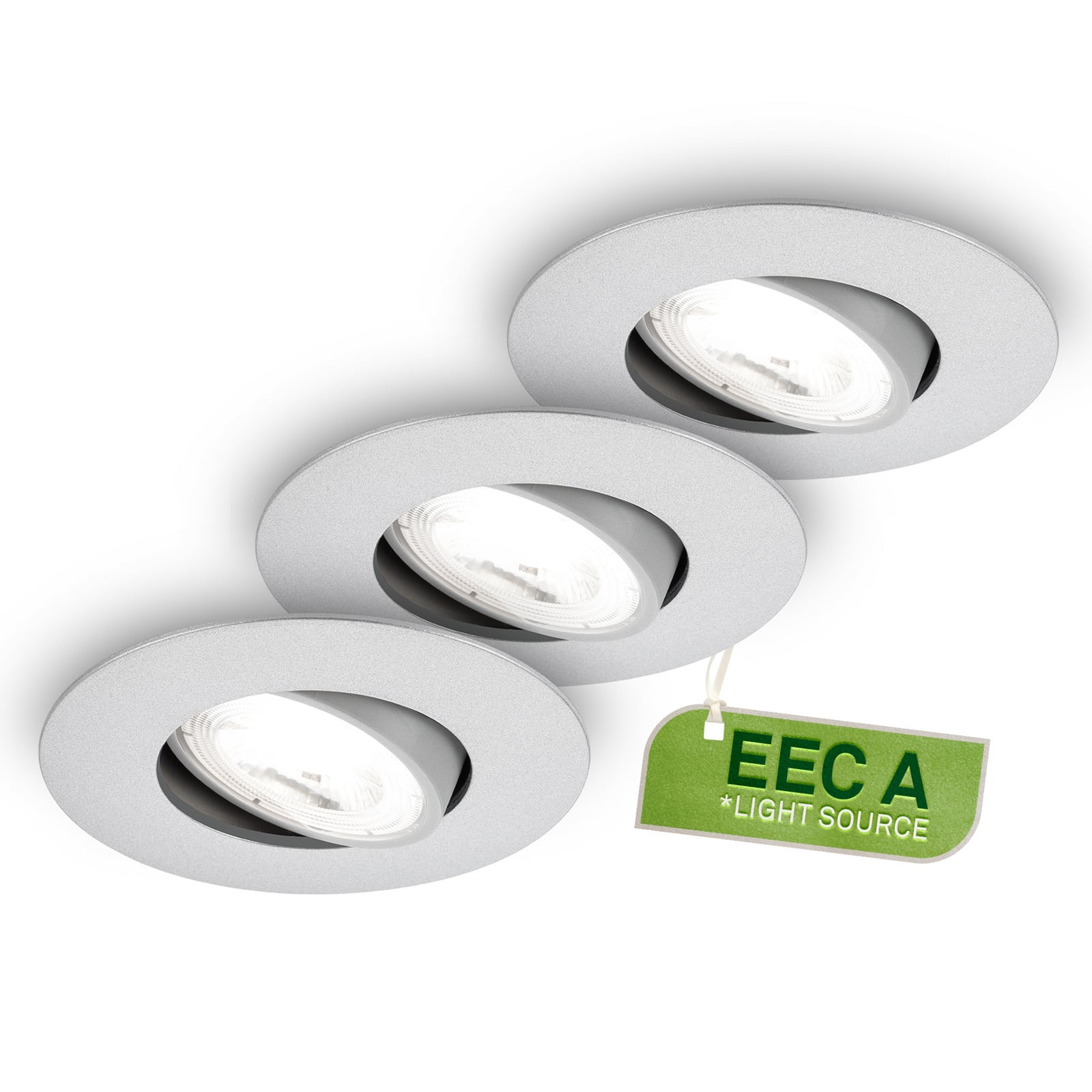 LED innbyggingsspot Kulana A svingbar matt krom 3-pk bakside