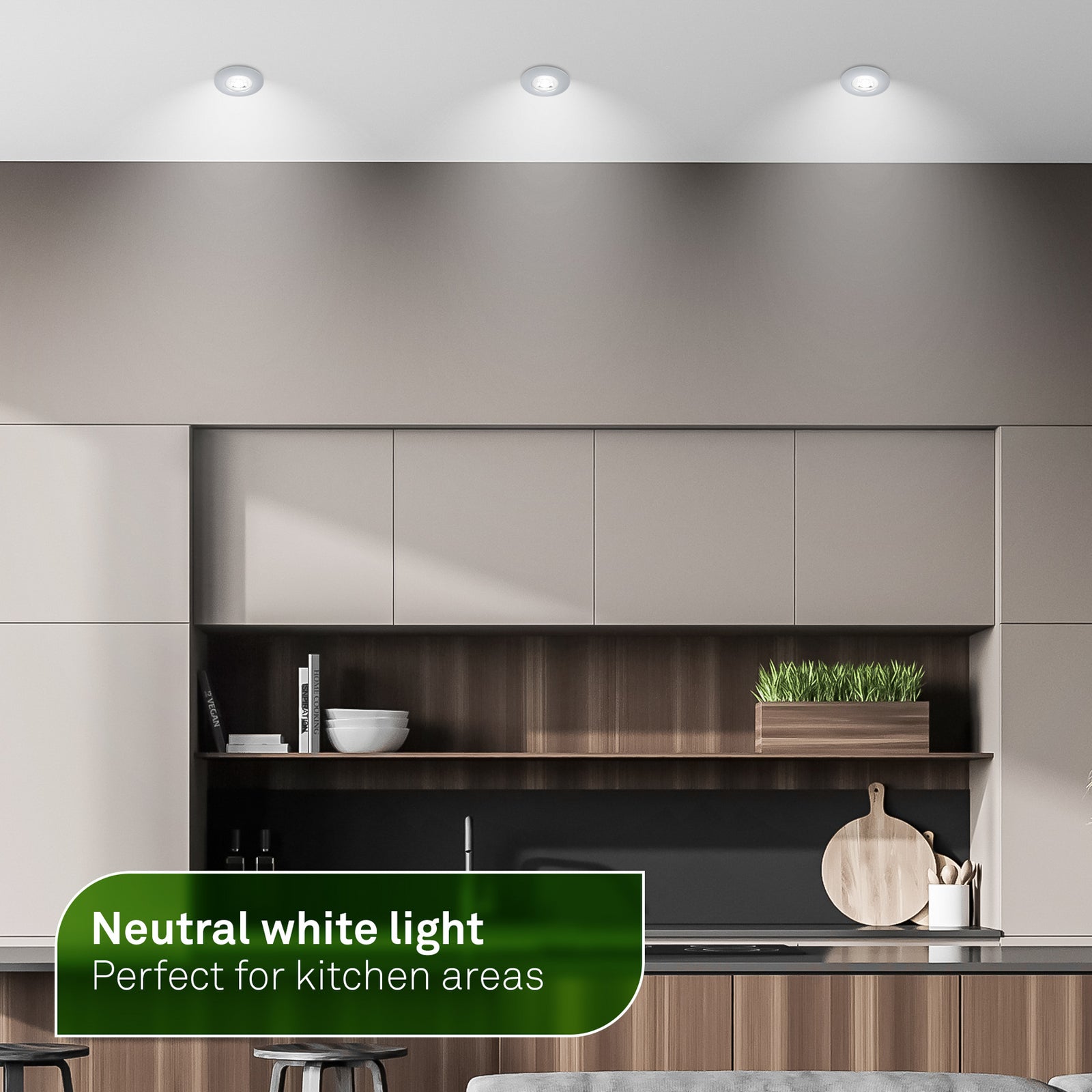 LED innbyggingsspot Kulana A svingbar matt krom 3-pk montert