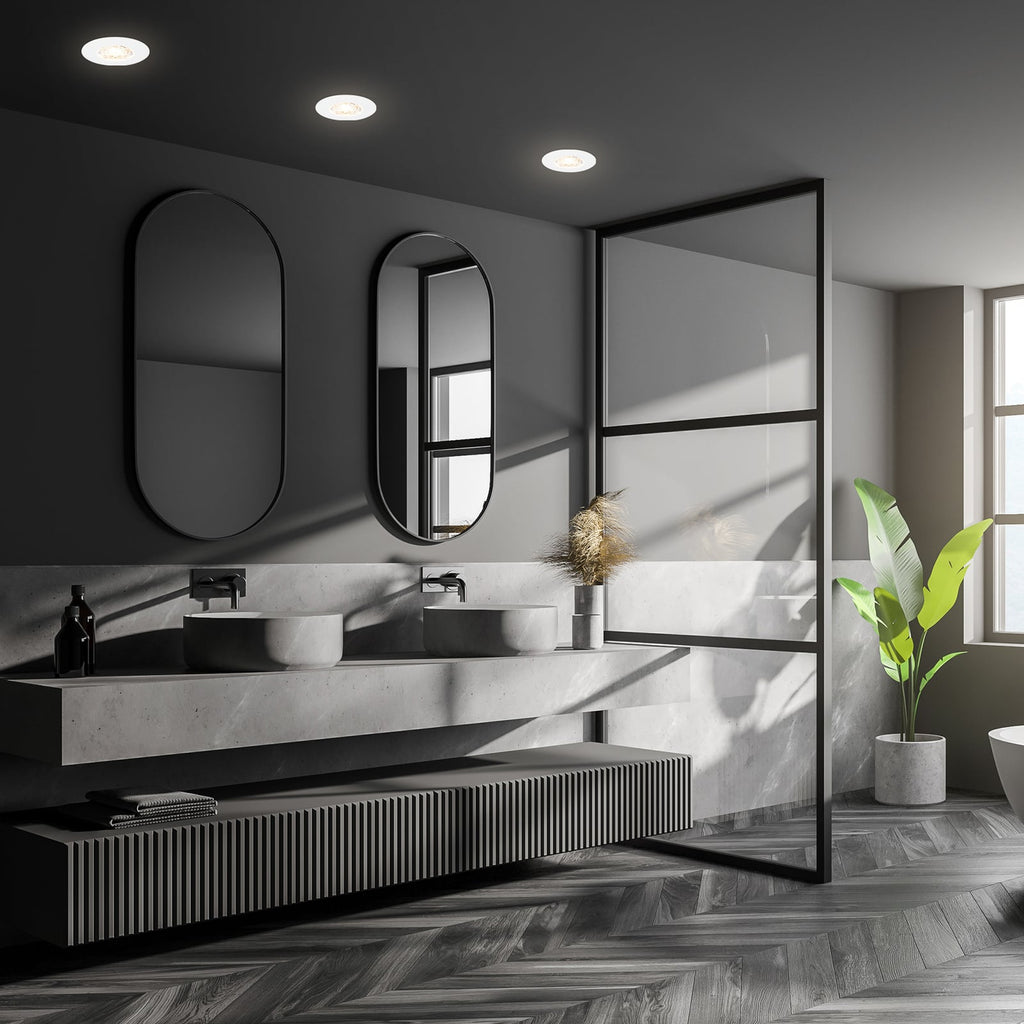 LED innbyggingsspot Kulana Mini 3-pack hvit IP44 3W bakside