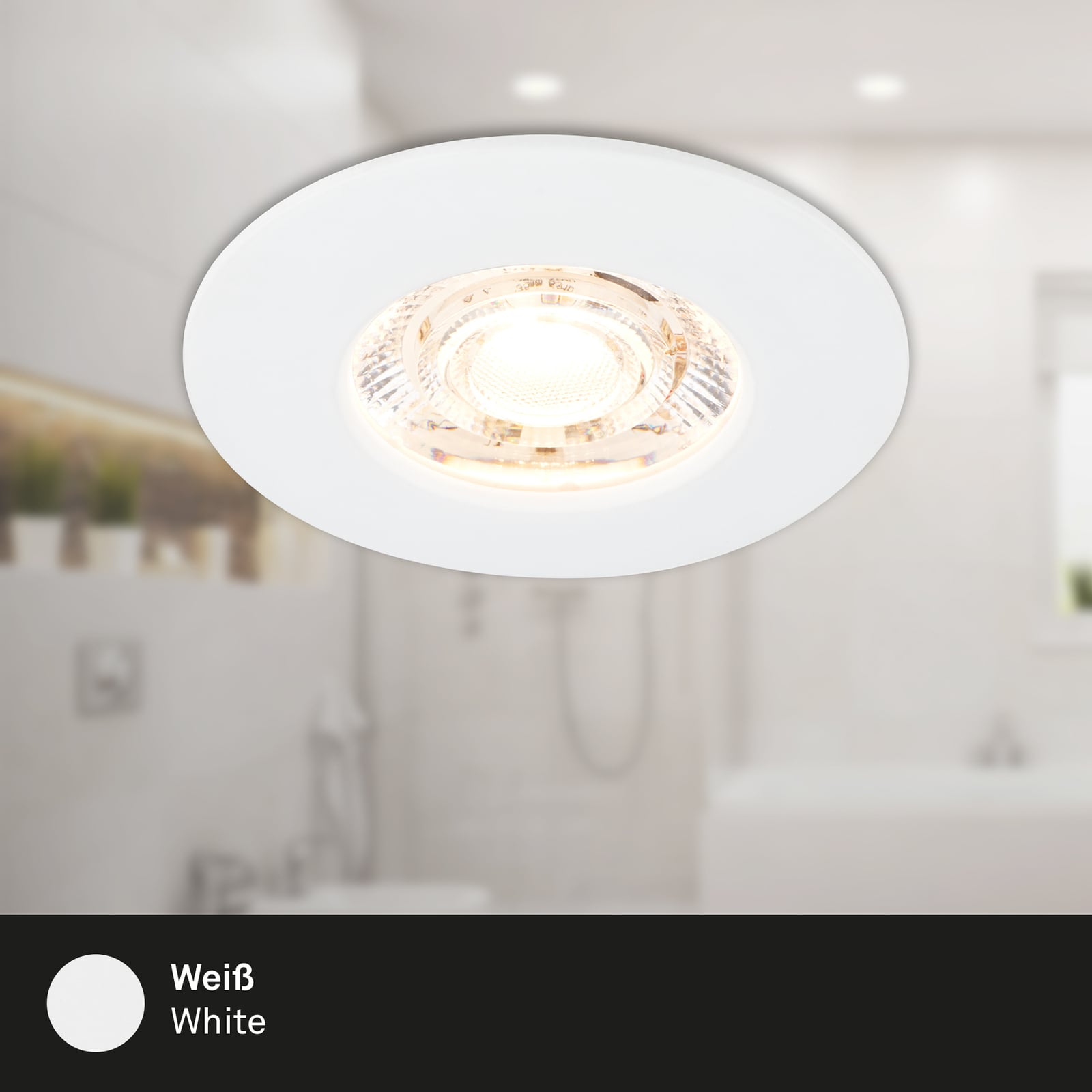 Nærbilde av LED innbyggingsspot Kulana Mini 3-pack hvit IP44 3W