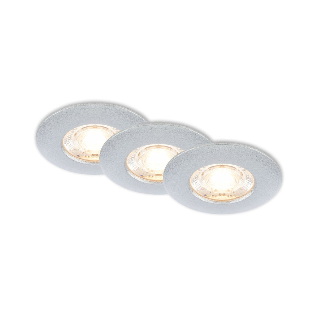 LED innbyggingsspot Kulana Mini 3-pack krom IP44 Ø6,5 cm forfra
