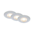LED innbyggingsspot Kulana Mini 3-pack krom IP44 Ø6,5 cm forfra
