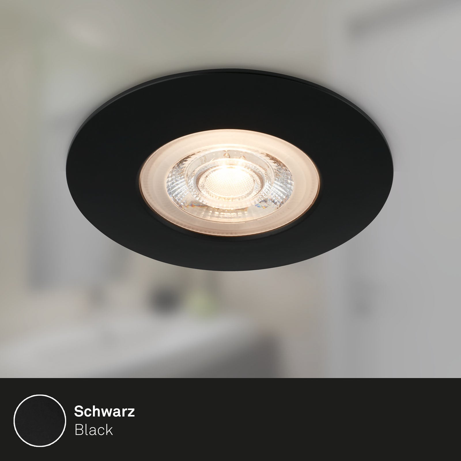 LED innbyggingsspot Kulana svart detalj