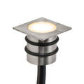 LED innbyggingsspot kvadratisk rustfritt stål IP68 0,2W 12V forfra