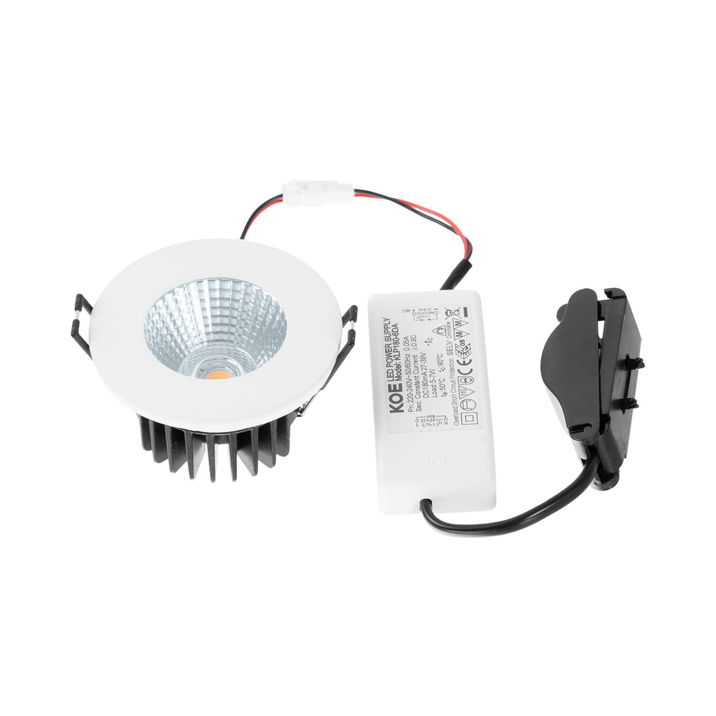 LED innbyggingsspot Lirin dimbar IP65 Ø7,9 cm 6W 2700K montert i tak