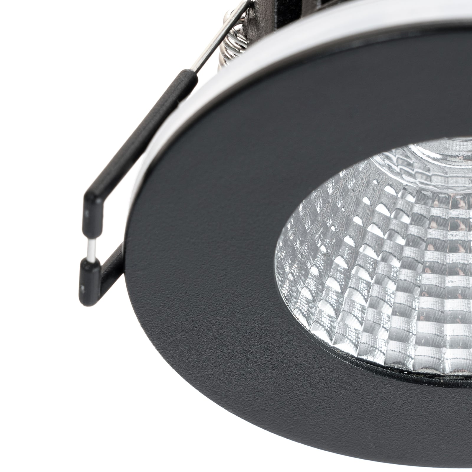 LED innbyggingsspot Lirin dimbar svart IP65 Ø7,9 cm lysdetalj