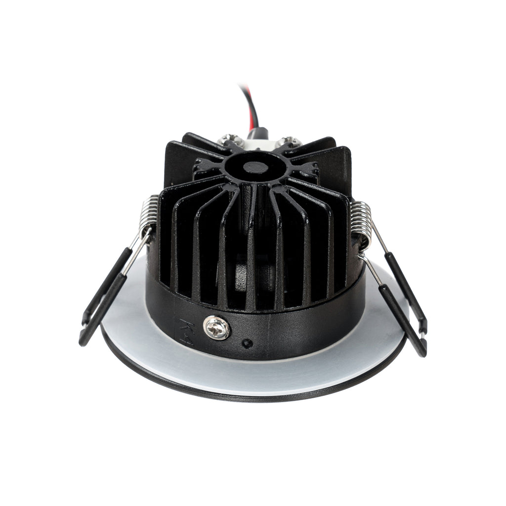 LED innbyggingsspot Lirin dimbar svart IP65 Ø7,9 cm monteringsdetalj